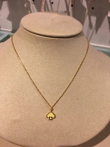 NWT KATE SPADE EVERYDAY SPADE CHARM NECKLACE GOLD / YELLOW - Picture 1 of 5