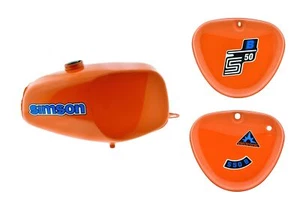 Buffalo Tank Set for Simson S50 S51 Racing Orange, Sealed Inside - Picture 1 of 1