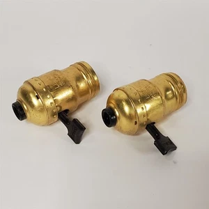 Lot of 2 Vintage Leviton Paddle Brass Light Lamp Sockets 250W Max 250V Max - Picture 1 of 4
