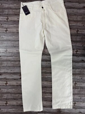 Pantalones deportivos Zegna de pana pierna recta talla 34 color blanco nuevos con etiquetas mspr 690 Foto 1 de 4