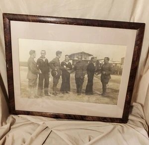 Antique US Navy Sailors Army  Anabas Boat Club Queens New York Framed Photograph - Bild 1 von 11