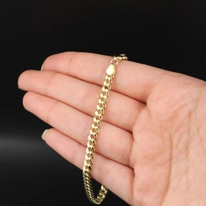 10k Real Yellow Gold Miami Cuban Bracelet 4.5 mm Link 7.5" Inch Top Quality - Picture 1 of 3