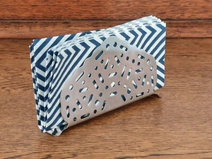 1980s Retro Vev Italy 18/10 Stainless Steel Napkin Holder Silver - Bild 1 von 5