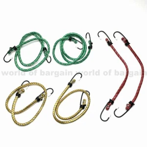 6 piezas Bungee Cord Strap Hooks Tarp Elastic Tie Down Set 12 "24" 36" Bike Cargo - Imagen 1 de 4