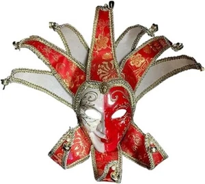 Weihnachten/Halloween Venezianisches Theater Narr Joker Maskerade Vollgesichtsmaske Requisite - Bild 1 von 2