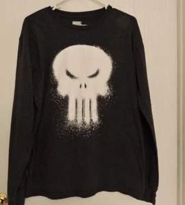 Punisher long sleeved Marvel Size L great graphics on sleeve and shirt - Picture 1 of 3