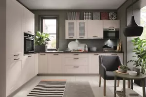 Küche, Schränke, Küchenzeile erweiterbar Sand Beige MDF Fronten - Bild 1 von 2