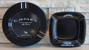 2 Camel Cigarettes Ashtrays - Pleasure to Burn - Black Plastic - Unused c2000 - Picture 1 of 5