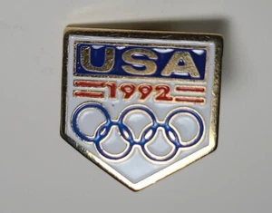 USA Olympic pin 1992 single color Olympics rings - Picture 1 of 8