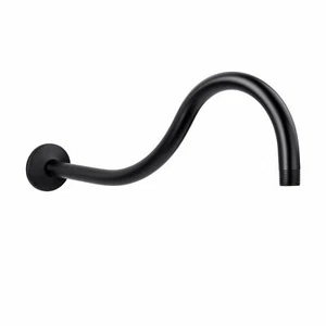 Brazo de extensión de cabezal de ducha JS, estilo arco alto, 16 in. Longitud ensamblada, negro Fi - Imagen 1 de 5