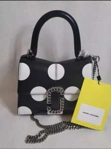 Marc Jacob’s handbag The Spots St. Marc Mini Top Handle NWT & Duster Bag Black - Picture 1 of 8