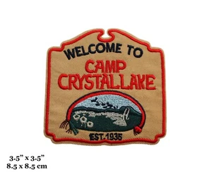 Camp Crystal Lake Sign Friday The 13th Horror Movie Embroidered Iron On Patch - Picture 1 of 2