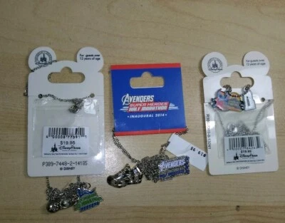 Disneyland Run DLR Marvel Avengers 2014 1/2 Maratón Dije Collar Lote de 3 Nuevo Foto 1 de 4