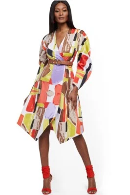 Vestido New York & Co Mujer Talla XS Usable Arte Acuarela Multicolor Chaqueta Foto 1 de 4