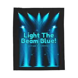 Manta de felpa Light The Beam Blue Autism Awareness - Imagen 1 de 5