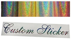 200mm (20cm) Rainbow Glitter Sparkle Custom Name Text Personal Car Sticker Decal - Picture 1 of 5