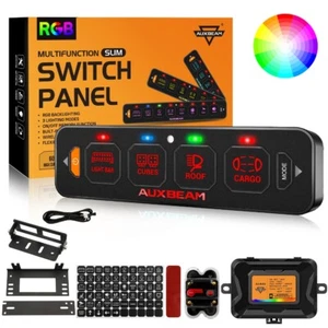 2025 NEW AUXBEAM AS Series 4 GANG RGB SLIM SWITCH PANEL TOGGLE/MOMENTARY/PULSE - Picture 1 of 12