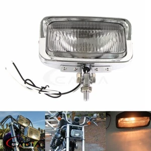 Square Retro Chrome Headlight Motorcycle For Chopper Cafe Racer Vintage Custom - Bild 1 von 9