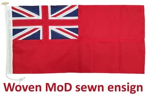Red ensign traditionally sewn MoD approved flag marine premium grade wove 0.75yd - Picture 1 of 4