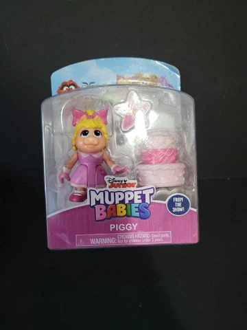 Disney Juniors Muppet Babies Piggy Poseable Figure W/ Birthday Cake Cover