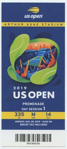 8/26 2019 US Open Tennis Promenade FULL TICKET Bianca Andreescu Serena Williams Cover