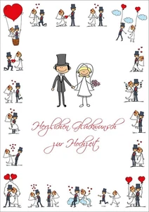 LUSTIGE Hochzeitskarte: Große Glückwunschkarte zur Hochzeit im XL-DIN-A4-Format - Bild 1 von 6