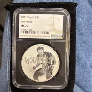 2021 Tuvalu $1 Marvel Wolverine 1 oz Silver Coin - NGC MS 70 - Picture 1 of 2
