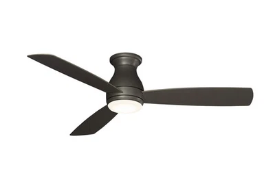 Fanimation Hugh 52" LED Indoor/Outdoor Flush Mount Ceiling Fan in Matte Greige - Image 1 of 3