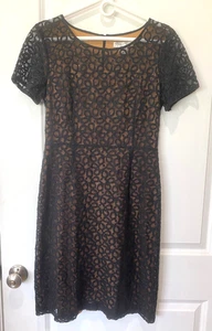 Peter Nygard Womens Size 8 Black Lace Sheath Dress LBD Classic - Picture 1 of 6