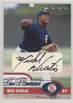 2003 Donruss Rookies & Traded Auto /1000 Mike Nicolas #52 Auto RC - Image 1 of 2