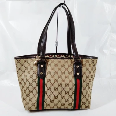 NO TARIFF Gucci Tote Bag Sherry Line Brown Canvas 3980119 - Image 1 of 4