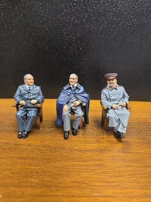 King & Country The Big Three 54 毫米丘吉尔·罗斯福 斯大林玩具士兵玩偶 — 第 1/4 张图片