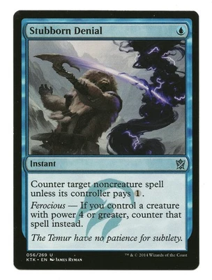 Stubborn Denial MTG Instant Cards Khans of Tarkir LP Magic the Gathering - Image 1 of 4