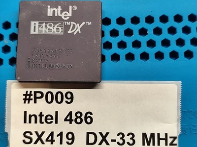 Vintage CPU Prozessor Intel Pentium i 486 SX419 DX-33 MHz Keramik Gold Schrott - Bild 1 von 4