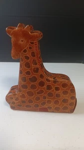 Banco de monedas de jirafa de cuero genuino en relieve India ¡Regalo único!   - Imagen 1 de 5
