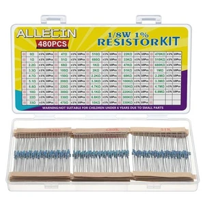 Kit Resistenze a Film Metallo 1/8W da 1 Ohm a 6,8M 48Valori 1/8 Watt 1%... - Foto 1 di 6