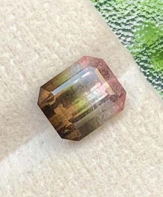 2.20 CRT    Natural Faceted tricolour tourmaline from Afghanistan 🇦🇫 - Image 1 of 4