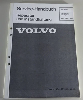 Manuale Di Officina Elettrico / Schemi Elettrici Volvo 240 | Anno 1987 / 1988 - Immagine 1 di 3