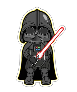 6x8 cm 3 piezas pegatinas de vinilo Darth Vadar computadora portátil teléfono móvil libros impermeables - Imagen 1 de 3