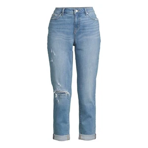 TIME AND TRU - SIZE: 12 - Mid Rise Cropped Boyfriend Jeans W/ 26” Inseam - NEW! - Picture 1 of 5