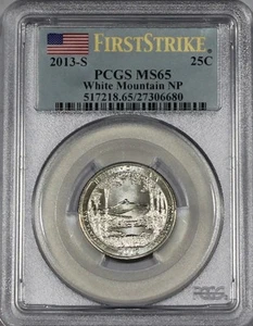 2013 S WHITE MOUNTAIN QUARTER NP PCGS MS65 FIRST STRIKE BUSINESS STRIKE MS 65 - Picture 1 of 1