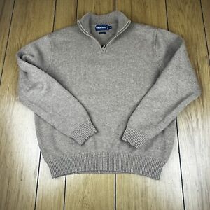 POLO GOLF RALPH LAUREN Italian 100% Wool 1/4 Zip  Sweater Mens Large TAN