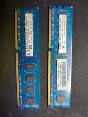 2 X HYNIX 4GB DDR3 PC3-12800U DESKTOP RAM PC MEMORY - 8GB TOTAL FREE POSTAGE - Image 1 of 2