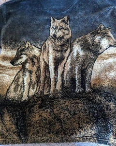 Abrigo polar vintage Bear Ridge Outfitters Wolves marrón Cabincore pequeño defecto leer - Imagen 1 de 15