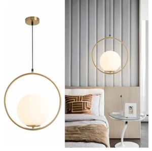 KCO Modern Gold Globe Pendant Light 1-Light Single White Glass Kitchen Island... - Picture 1 of 5