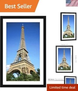 Cornice portafoto 11x17 nera, display foto 8 x 12 con tappetino o 11 x 17 senza M - Foto 1 di 9