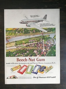 Vintage 1939 Buchen-Nuss Gummi Flugzeug über Stadt ganze Seite Anzeige 622 - Bild 1 von 1
