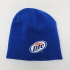 Miller Lite Beer Beanie Mens One Size Blue Hat Winter Knit Brewing Party Adult