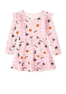 Infant Baby Girl 18-24 Months Halloween Dress PINK Childrens Place Cats NWT - Picture 1 of 4
