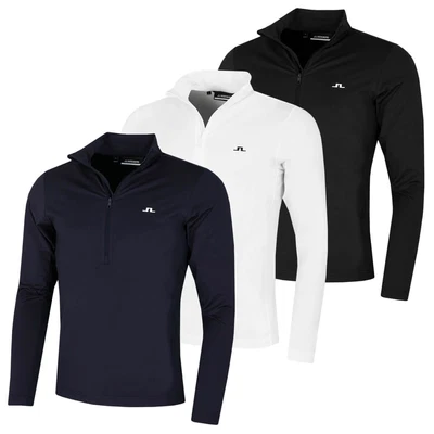 J.Lindeberg Mens Luke Half Zip Midlayer Wicking Active Sweater 48% OFF RRP